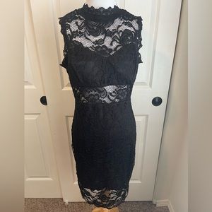 Leyva’s Lace detail black dress X Large